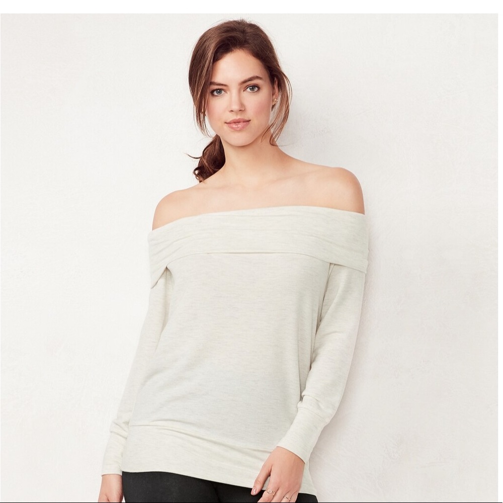 NWOT LC Lauren Conrad off-the-shoulder sweater